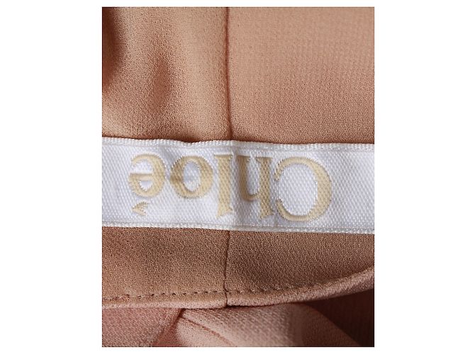 Chloé Chloe Shoulder Bow V-Neck Dress in Light Pink Acetate - view 4