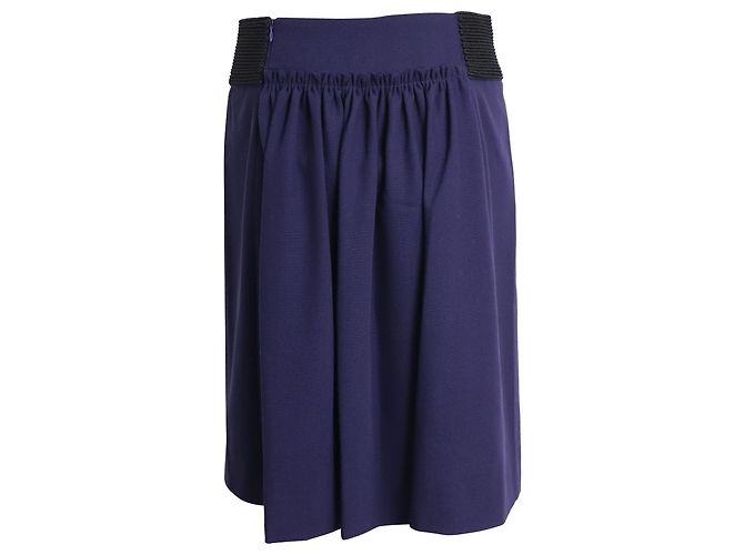 Gonna al ginocchio Alberta Ferretti in lana viola Porpora - vista 3