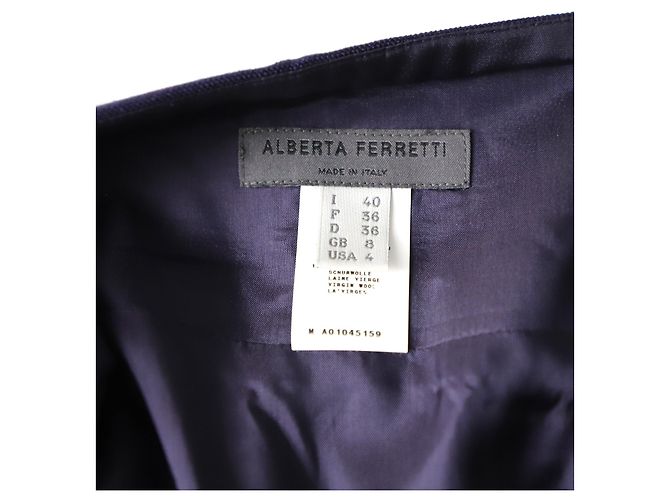 Gonna al ginocchio Alberta Ferretti in lana viola Porpora - vista 4