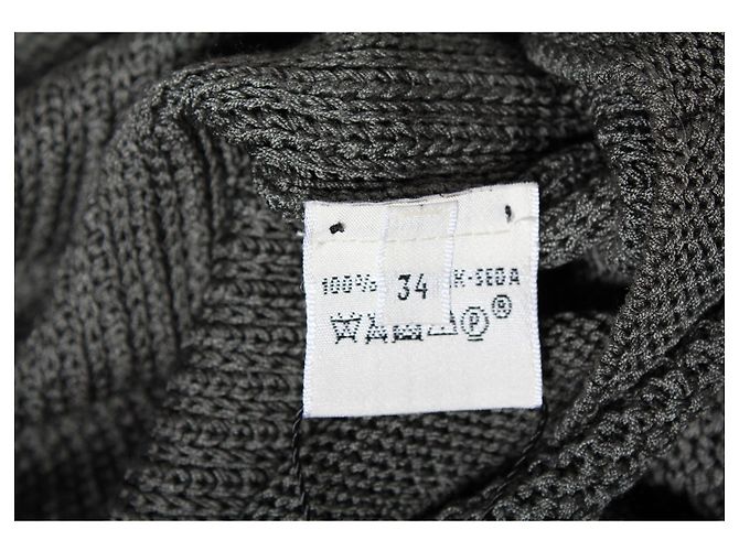 Hermès Knielanges Tunika-Strickkleid von Hermes aus grüner Seide - Ansicht 5