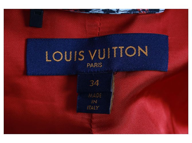 Twist Louis Vuitton LV Monogram Logo Print Cropped Bomber Jacket in Red Cotton - view 4