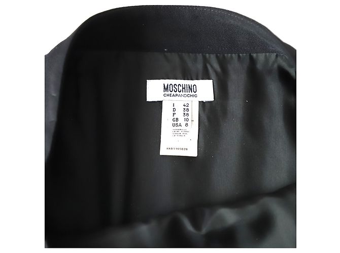 Falda acanalada en lana negra de Moschino Cheap And Chic Negro - vista 4