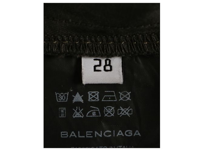 Balenciaga Vaqueros recortados de mezclilla en algodón verde caqui - vista 4