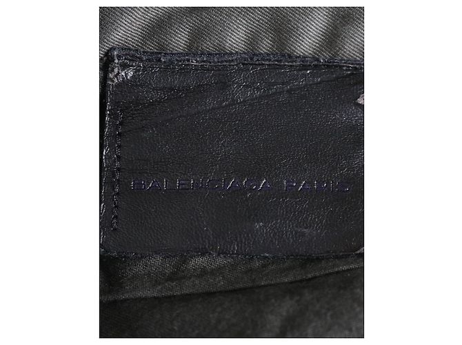 Balenciaga Vaqueros recortados de mezclilla en algodón verde caqui - vista 6