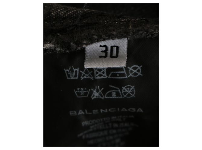 Balenciaga Jeans de mezclilla con detalle de rayas rojas en algodón negro - vista 5