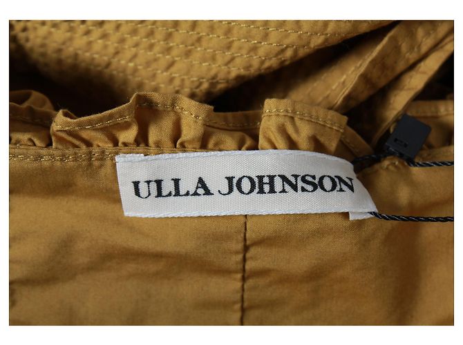 Ulla Johnson Cleo Canotta con volant con scollo quadrato in cotone giallo - vista 4