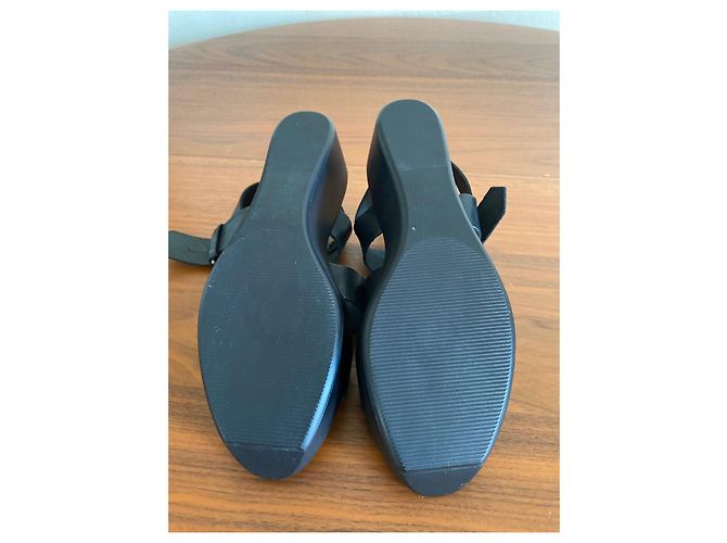 Sandali con zeppa Elizabeth Stuart in pelle nera misura 40 Nero - vista 4