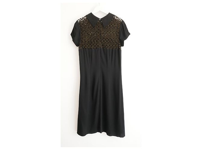 L'Agence L’Agence Crochet Yoke Black Dress - view 2