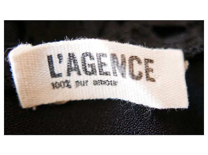 L'Agence L’Agence Crochet Yoke Black Dress - view 4