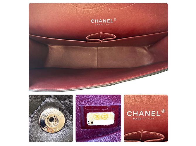 Timeless Chanel Jumbo Flap Bag schwarzes gestepptes Lammfell - Ansicht 9