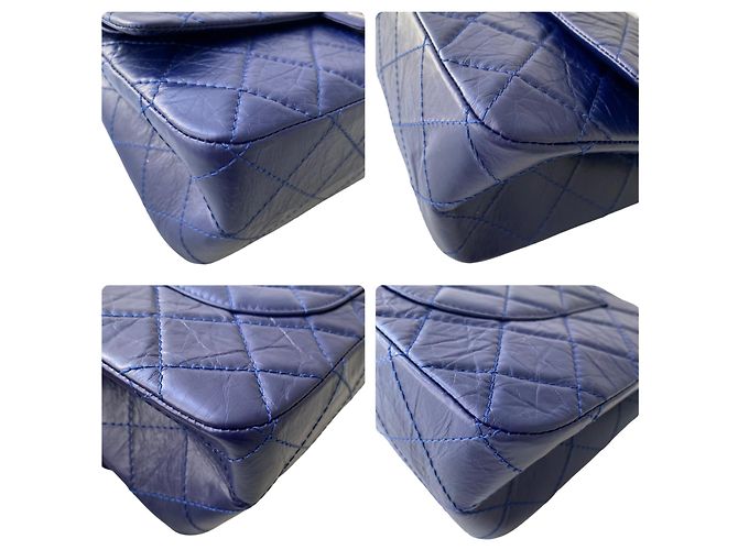 Chanel 2.55 Reissue Blu Pelle di Vitello Trapuntata 227 - vista 5