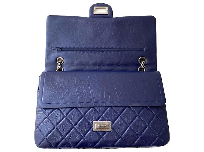 Chanel 2.55 Reissue Blu Pelle di Vitello Trapuntata 227 - vista 8