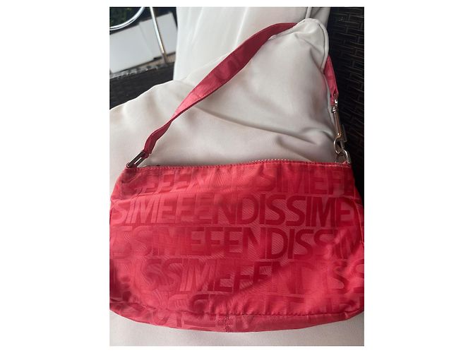 Borsa a mano Fendi Baguette in raso rosso - vista 4