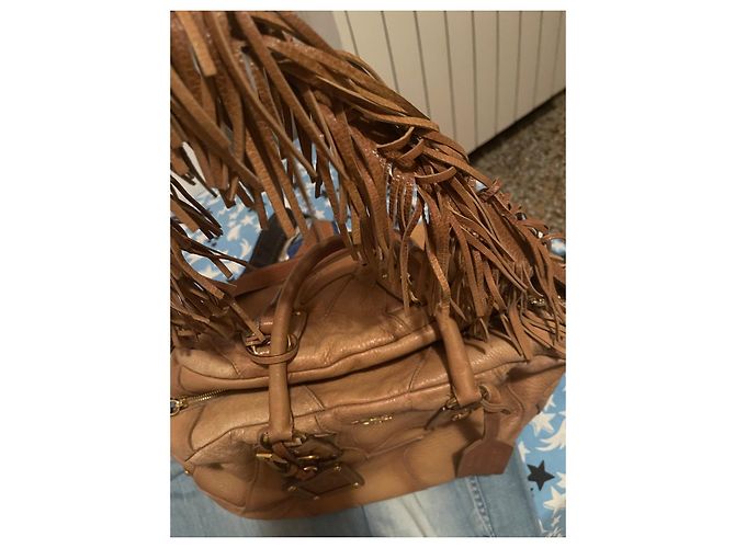 Daino Prada Handtasche aus Pelz in Camel mit Fransen Kamel - Ansicht 6
