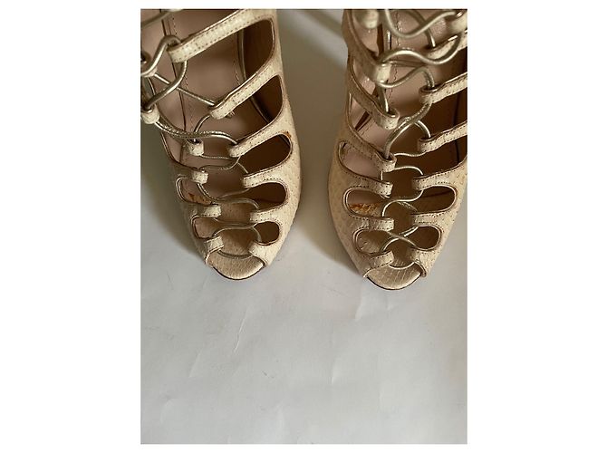 Giambattista Valli Python Ankle Boots Beige - view 4