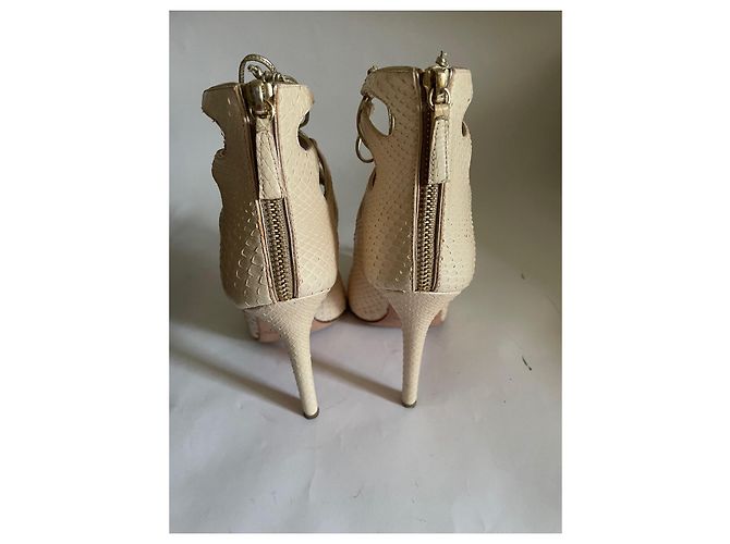 Giambattista Valli Python Ankle Boots Beige - view 8