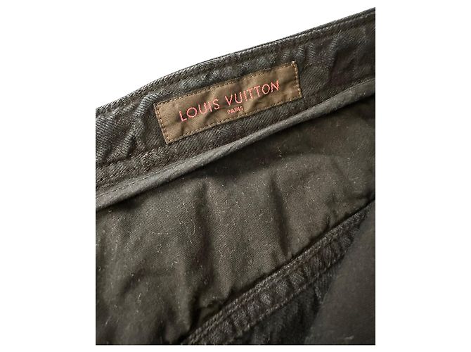 Louis Vuitton Bermuda in denim jacquard Special Edition Nero - vista 4