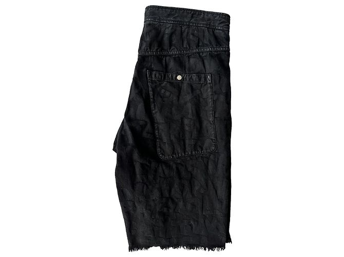 Louis Vuitton Bermuda in denim jacquard Special Edition Nero - vista 6