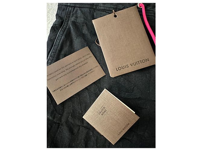 Louis Vuitton Bermuda in denim jacquard Special Edition Nero - vista 8