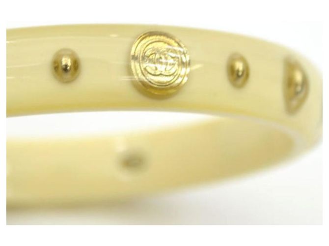* Pulsera Brazalete CHANEL Blanco Dorado - vista 2