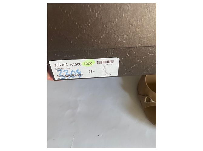 Autre Marque Gucci offene Zehen Sandaletten aus Leder beige - Ansicht 10