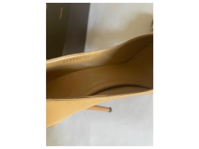 Autre Marque Gucci offene Zehen Sandaletten aus Leder beige - Ansicht 7