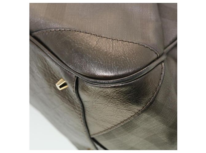 BURBERRY Borsa a Spalla Nova Check Pelle Argento Auth am4544 - vista 15