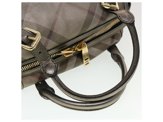 BURBERRY Borsa a Spalla Nova Check Pelle Argento Auth am4544 - vista 6