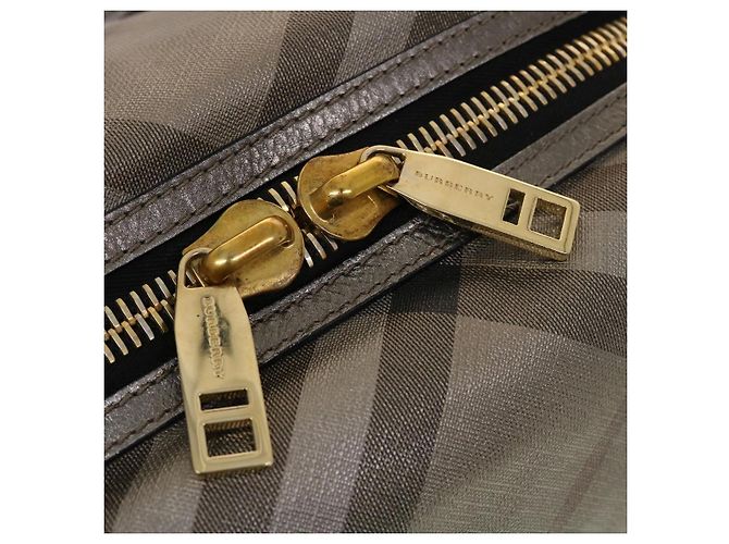 BURBERRY Borsa a Spalla Nova Check Pelle Argento Auth am4544 - vista 9