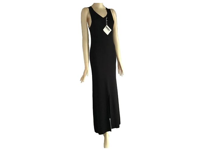 ***Issey Miyake Geripptes Maxikleid Schwarz - Ansicht 2