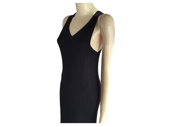 ***Issey Miyake Geripptes Maxikleid Schwarz - Ansicht 3