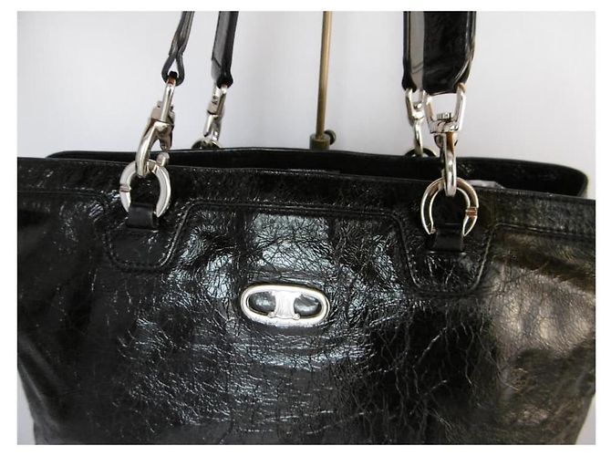 Céline *** Borsa a tracolla Celine in pelle verniciata Nero - vista 2