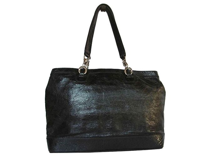 Céline *** Borsa a tracolla Celine in pelle verniciata Nero - vista 5