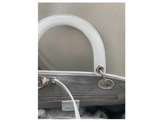 Borsa a mano Lady Dior Avenue Dior in pelle bianca intrecciata Bianco - vista 8