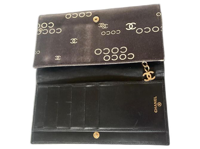 Chanel Geldbörse Schwarz Stoff - Ansicht 2