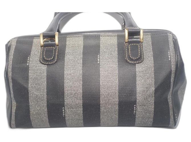 Fendi Pequin Handtasche aus Nylon Grau - Ansicht 4