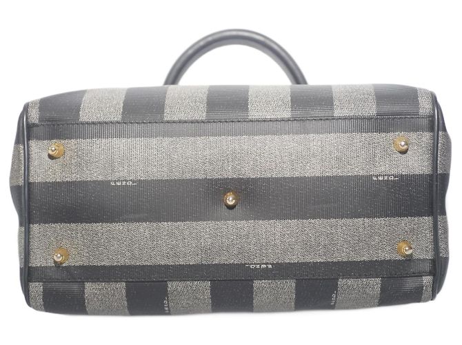 Fendi Pequin Handtasche aus Nylon Grau - Ansicht 5
