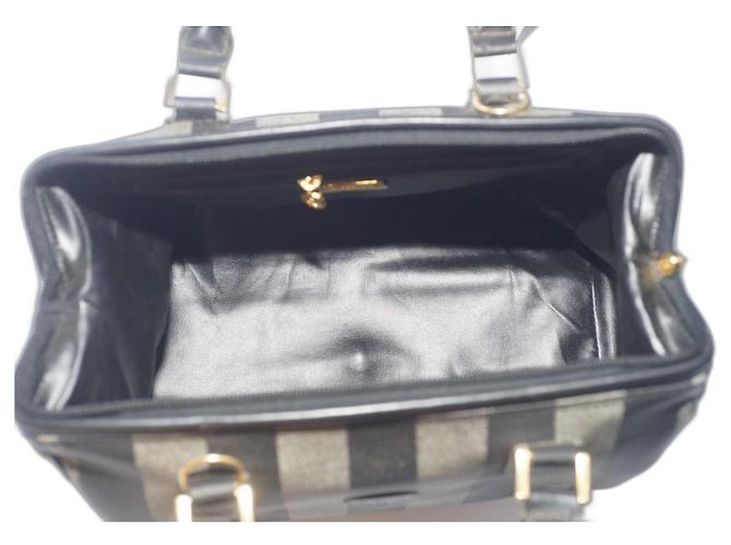 Fendi Pequin Handtasche aus Nylon Grau - Ansicht 6