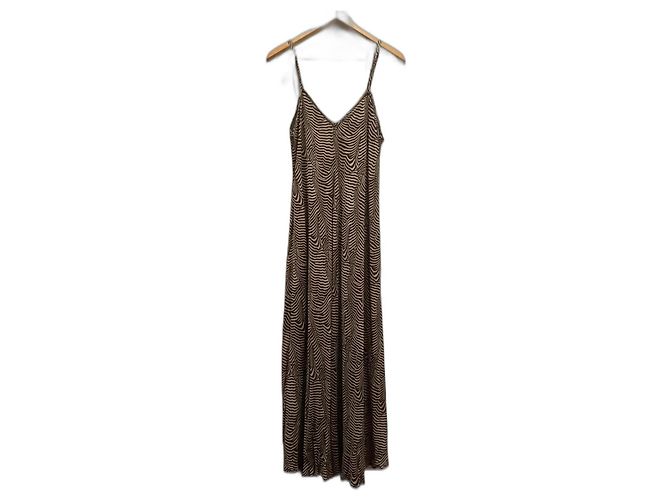 Conjunto de Vestido de Verano y Chaleco Gianni Versace Estampado Cebra Beige Marrón oscuro - vista 3