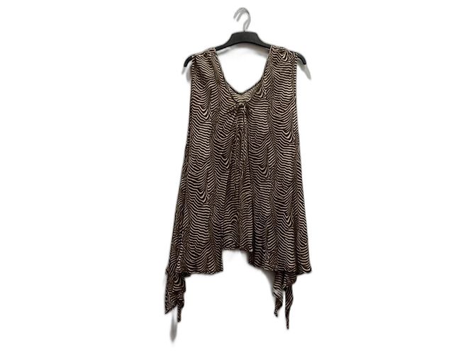 Conjunto de Vestido de Verano y Chaleco Gianni Versace Estampado Cebra Beige Marrón oscuro - vista 4