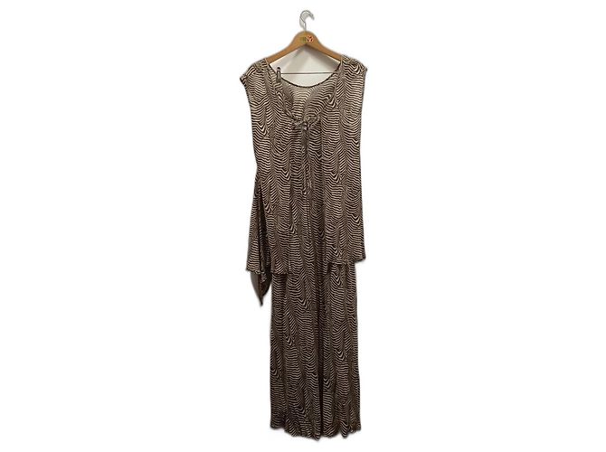 Conjunto de Vestido de Verano y Chaleco Gianni Versace Estampado Cebra Beige Marrón oscuro - vista 6