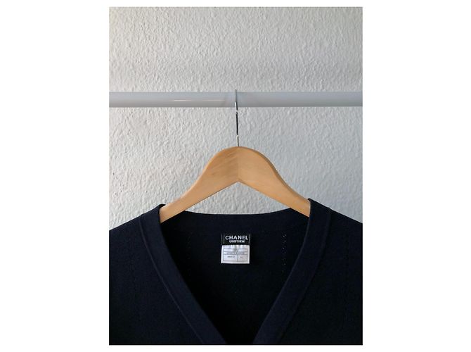 Chanel Uniform Cardigan Schwarz Baumwolle - Ansicht 4