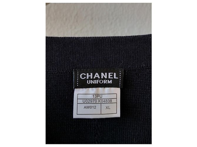 Chanel Uniform Cardigan Schwarz Baumwolle - Ansicht 7
