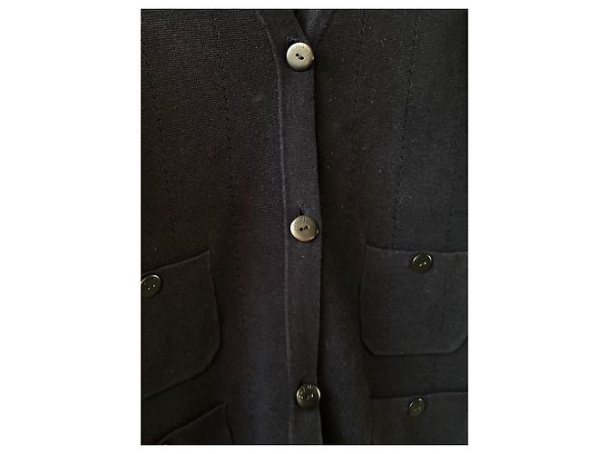 Chanel Uniform Cardigan Schwarz Baumwolle - Ansicht 8