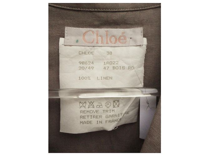 Chloé Vintage-Leinenkleid 38 Beige - Ansicht 2