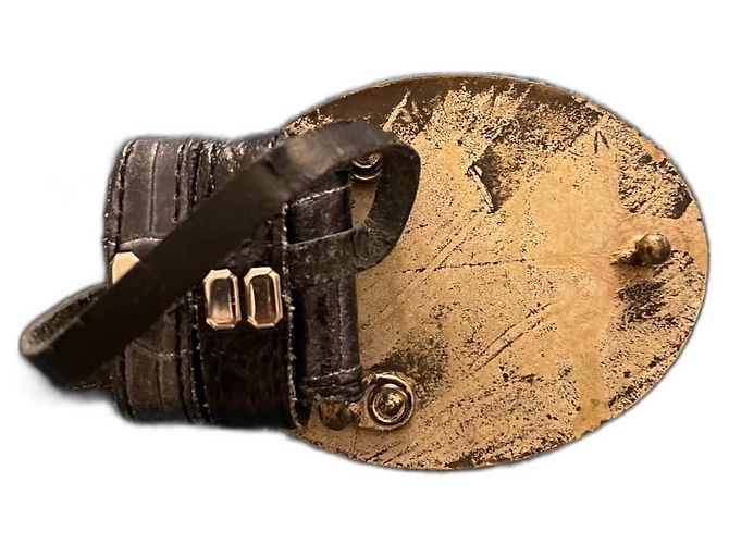 Trussardi Jeans Krokodilleder Gürtel Schwarz Gold Gold hardware - Ansicht 3