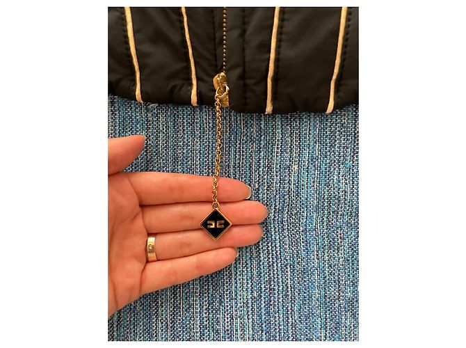 Elisabetta Franchi Pufferjacke Schwarz mit Goldgürtel Gold hardware - Ansicht 11