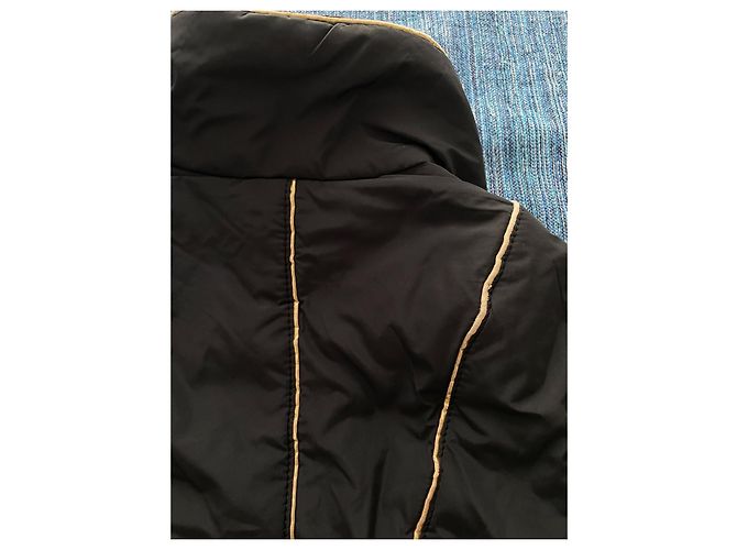 Elisabetta Franchi Pufferjacke Schwarz mit Goldgürtel Gold hardware - Ansicht 9