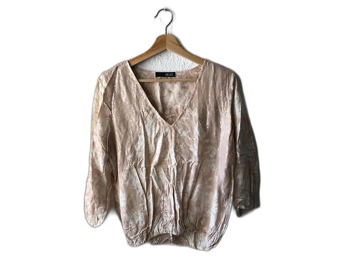 Completo gonna e camicia Liu.Jo rosa in cotone con paillettes - vista 3