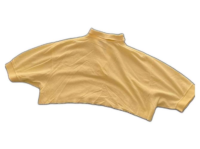 Top Polo Lacoste Oversize Giallo in Cotone - vista 2
